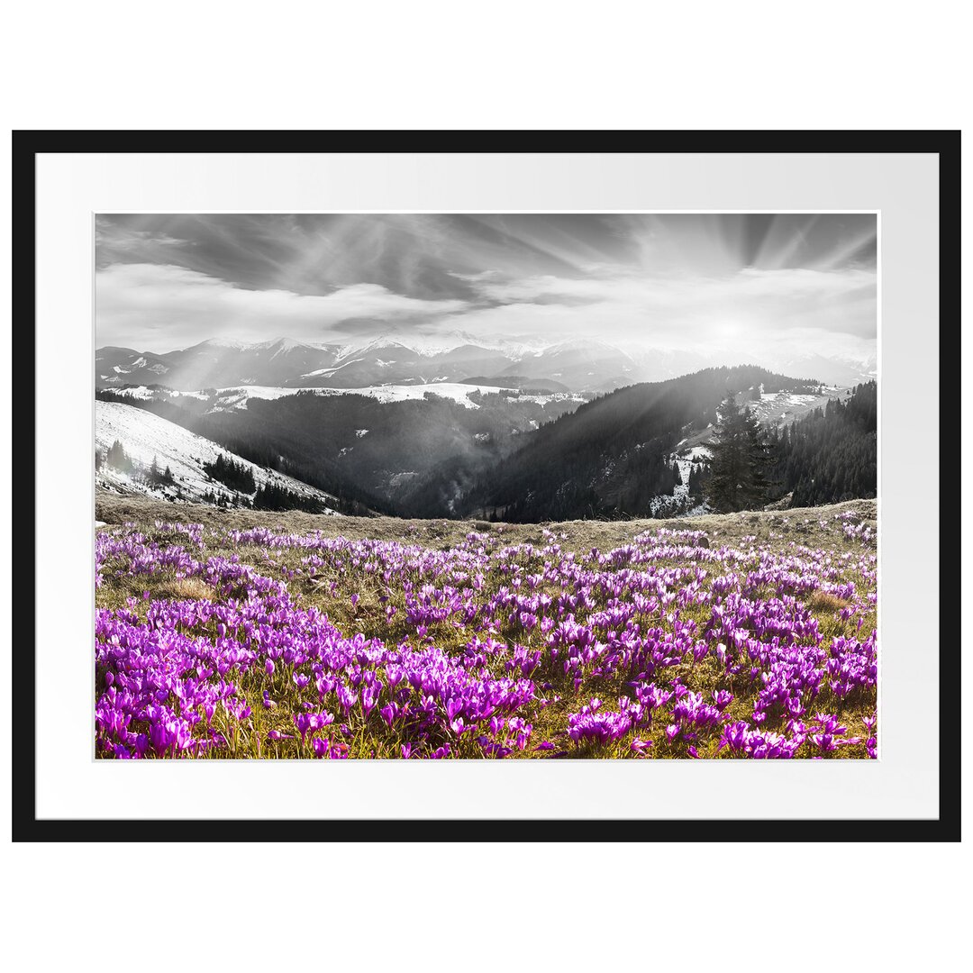 Gerahmtes Poster Berglandschaft Regenbogen