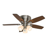 44" Durant 5 - Blade Flush Mount Ceiling Fan with Pull Chain and Light Kit Included
