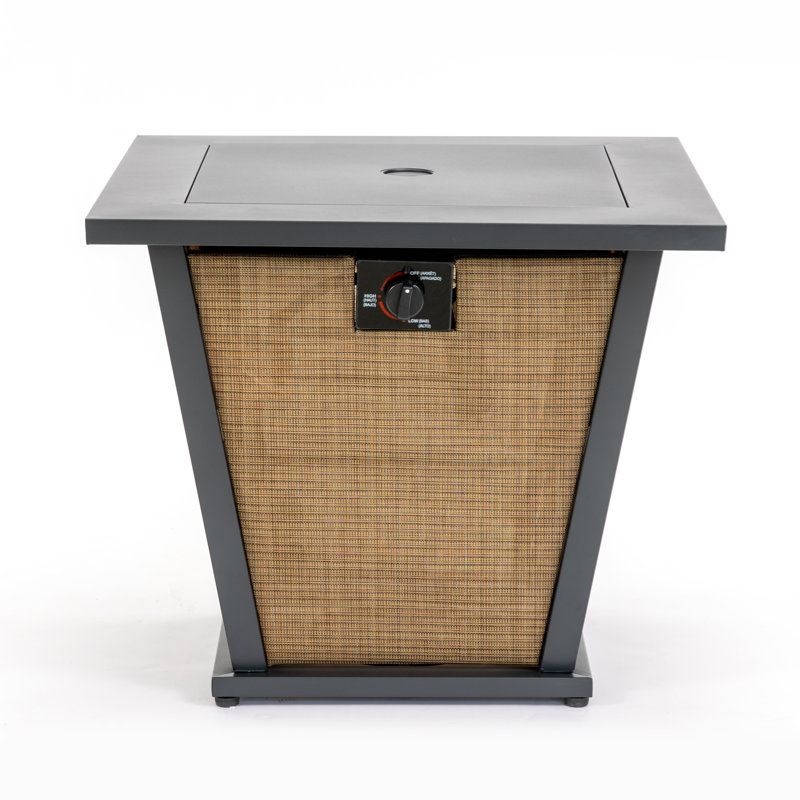 28" Propane Gas Fire Pit Table,50000 BTU Square Steel Fire Pit  for Outside Patio Deck Garden Courtyard -Brown