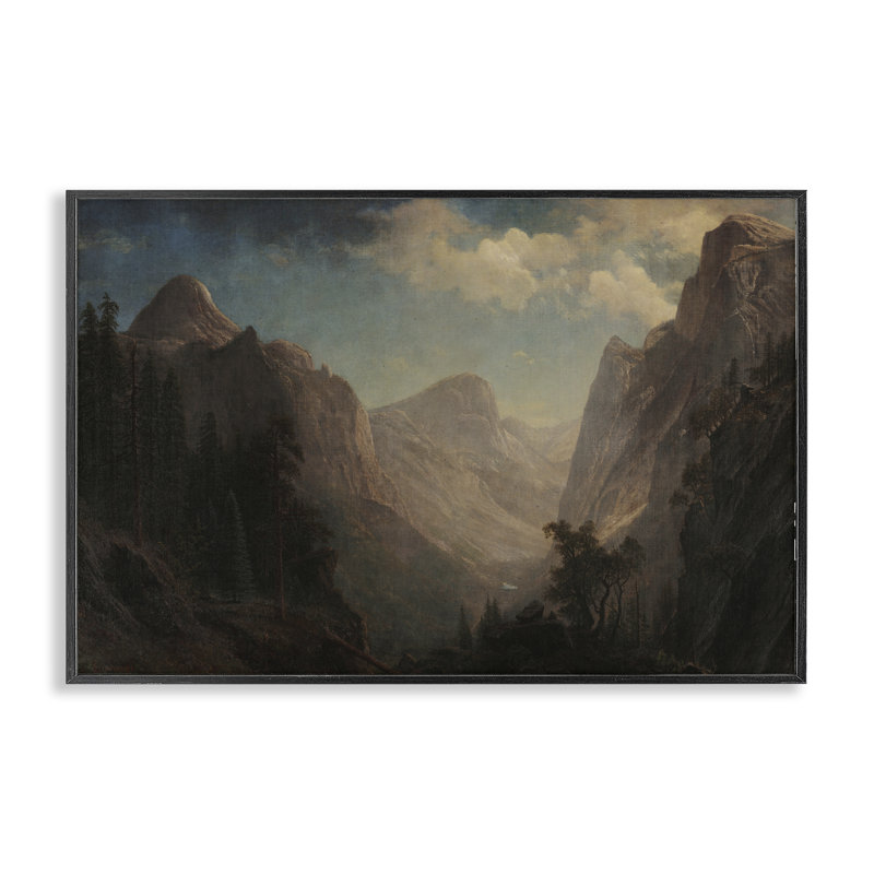 Art numérique classique de la vallée de Bierstad, Giclée encadrée noir minuit, H 16 po x l 24 po