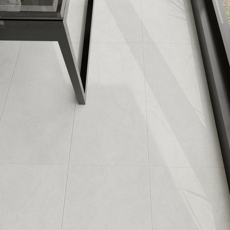 Carreau de porcelaine mat aspect pierre calcaire 12 po x 24 po Nextar, Blanc Bianco