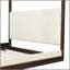 Lit plateforme à baldaquin en bois très grand avec tête de lit tapissier, structure espresso et tissu blanc-1456924361-1456924363
