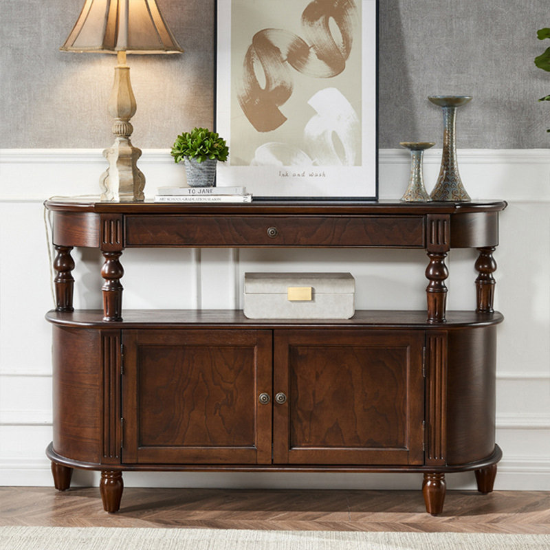 Retro Solid Wood Rectangular Entryway Cabinet, 35.43" H x 47.24" W x 13.78" D