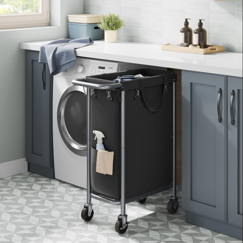 Laundry Basket With Wheels, Ink Black