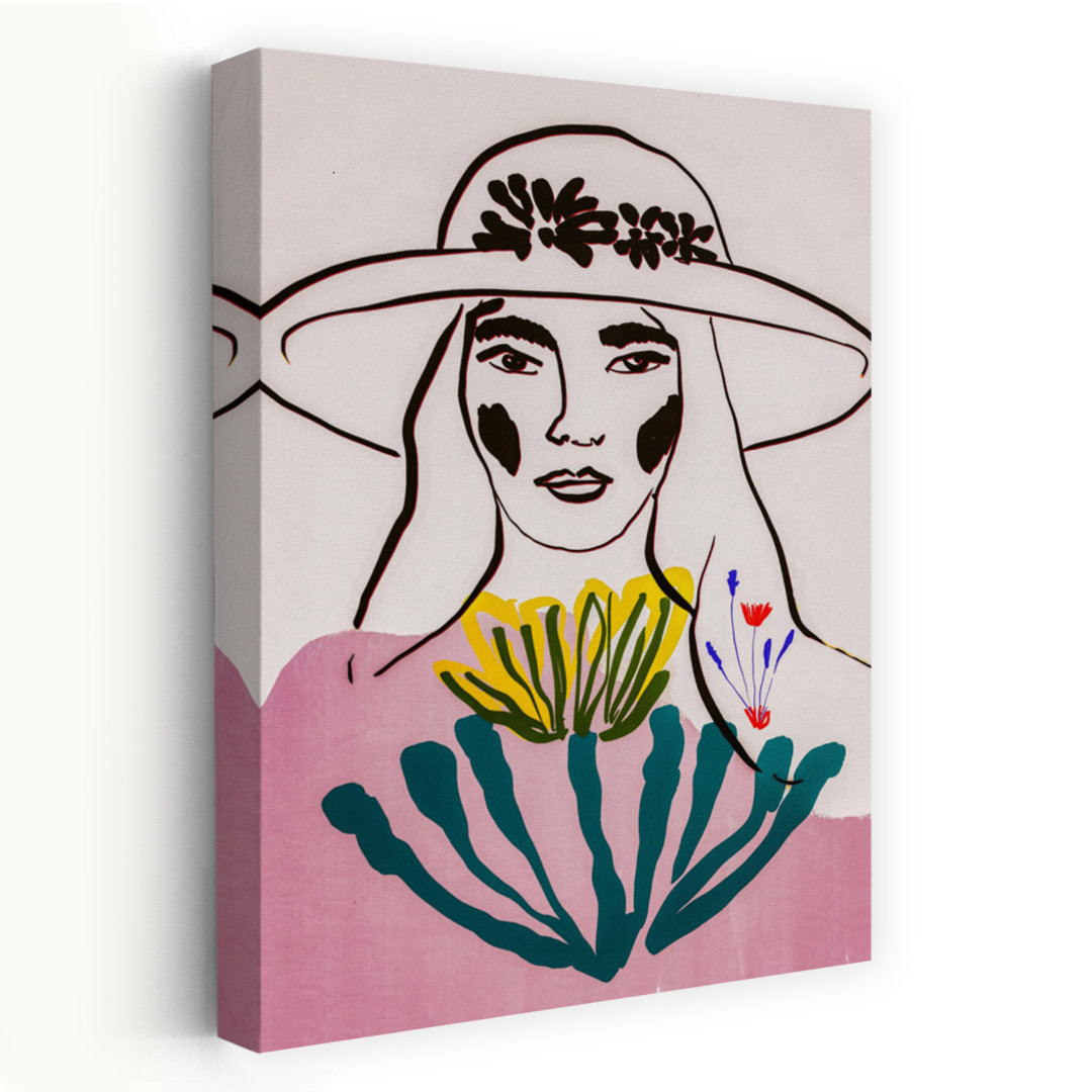 Colorful Floral Portrait Abstract Colorful Contemporary Flower Portrait Wall Art Print