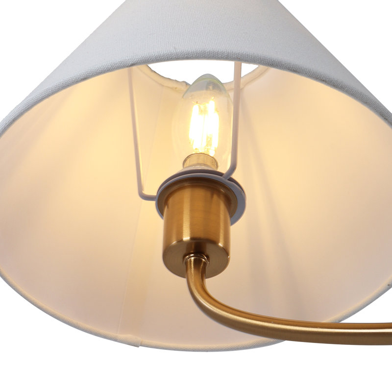 Iron 4-Light Chandelier, Cuivre Laiton ; Ou