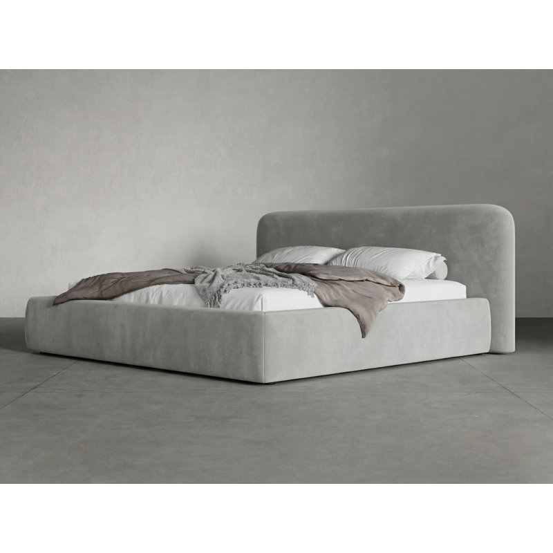 Dearborn King Bed in Contessa Dove Fabric, Queen