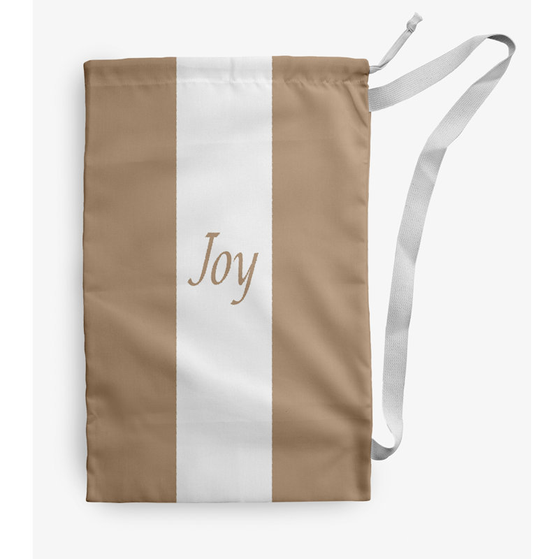 Sac à lessive Joy on a Stripe, Petit (H 29 po x l 18 po), Brun clair