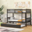Twin Size Bunk Bed with Ladder and Safety Guardrails-128986429