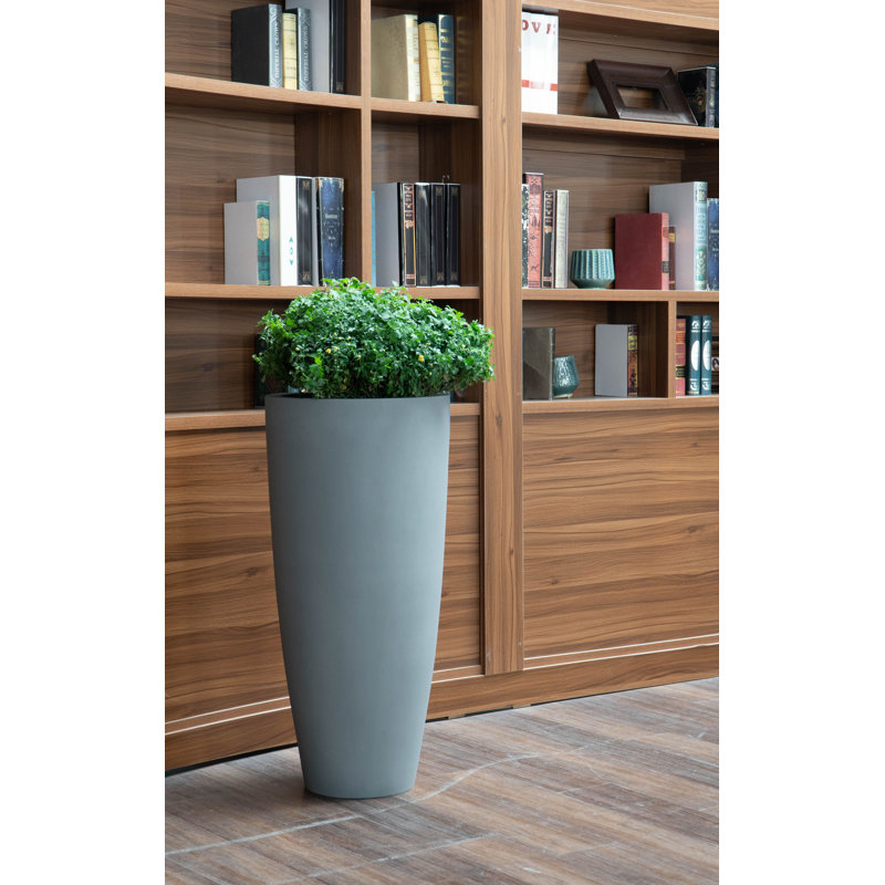 Pot à fleurs Sloatsburg Fiberstone, Gris, H 32 po x l 15 po x P 15 po