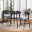 Upholstered Wooden Bar Chairs with Footrest-1767931666