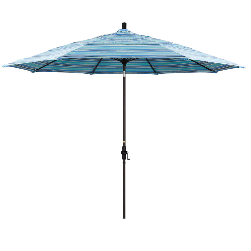 Parasol de marché 11 pi Brent, Sunbrella® Dolce à rayures oasis