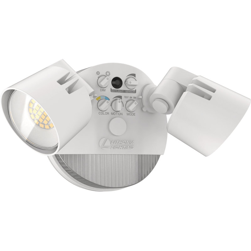 White Dual Head LED Security Flood Light with Motion Sensor
