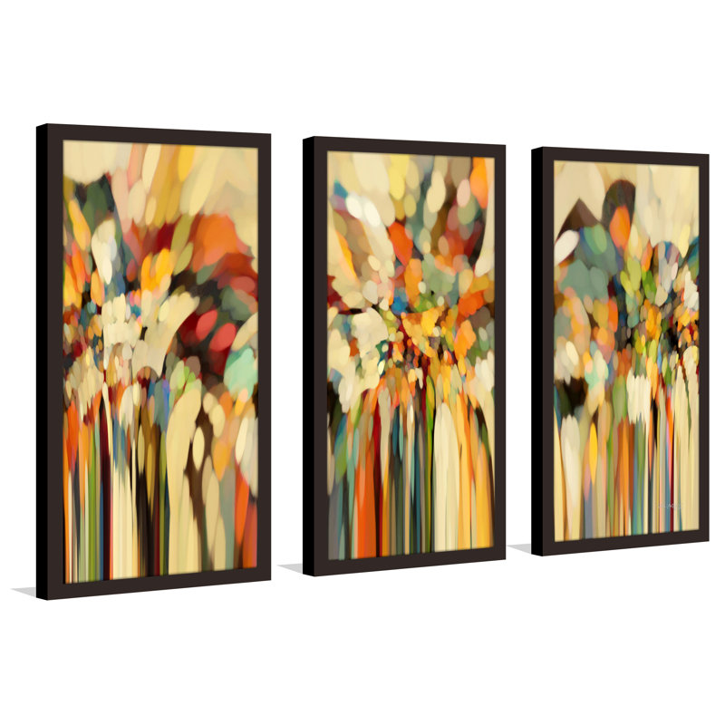 Abstract Multicolor Plexiglass 3-Piece Framed Art Set