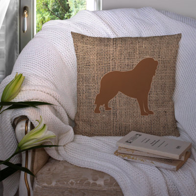 Coussin décoratif intérieur/extérieur en toile jute Tibetial Mastiff