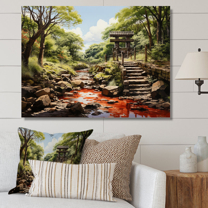 «Japon Art Torii Gate», reproduction sur toile, Toile tendue, H 24 po x l 32 po x P 1 po
