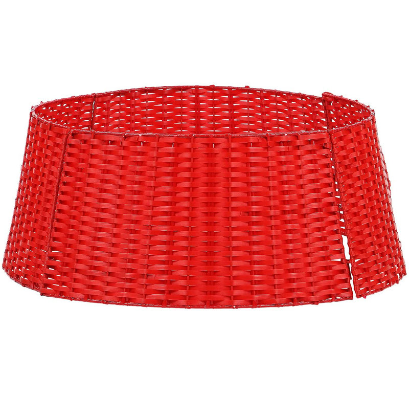 Cade Rattan Tree Skirt, Red