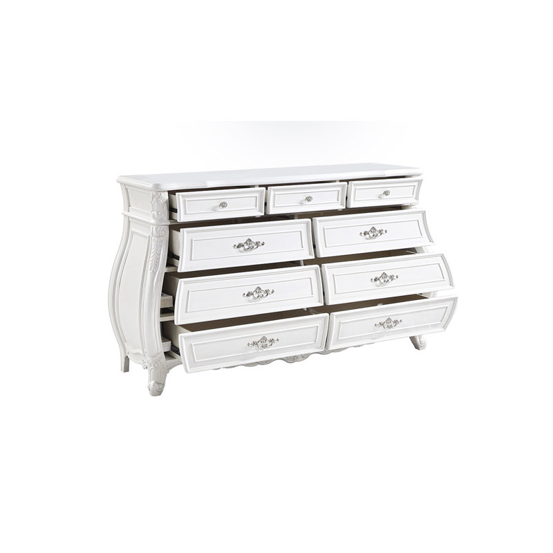 Lasiya 9 Drawer Dresser White