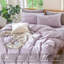 Ensemble de housse de couette légère avec fermeture à glissière 8 attaches 100% coton lavé MooMee-109236633-111275632