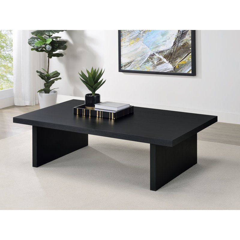 54.4" W Contemporary Coffee Table, Black