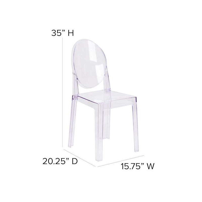 Deux chaises d'appoint empilables en acrylique Casper, Clair