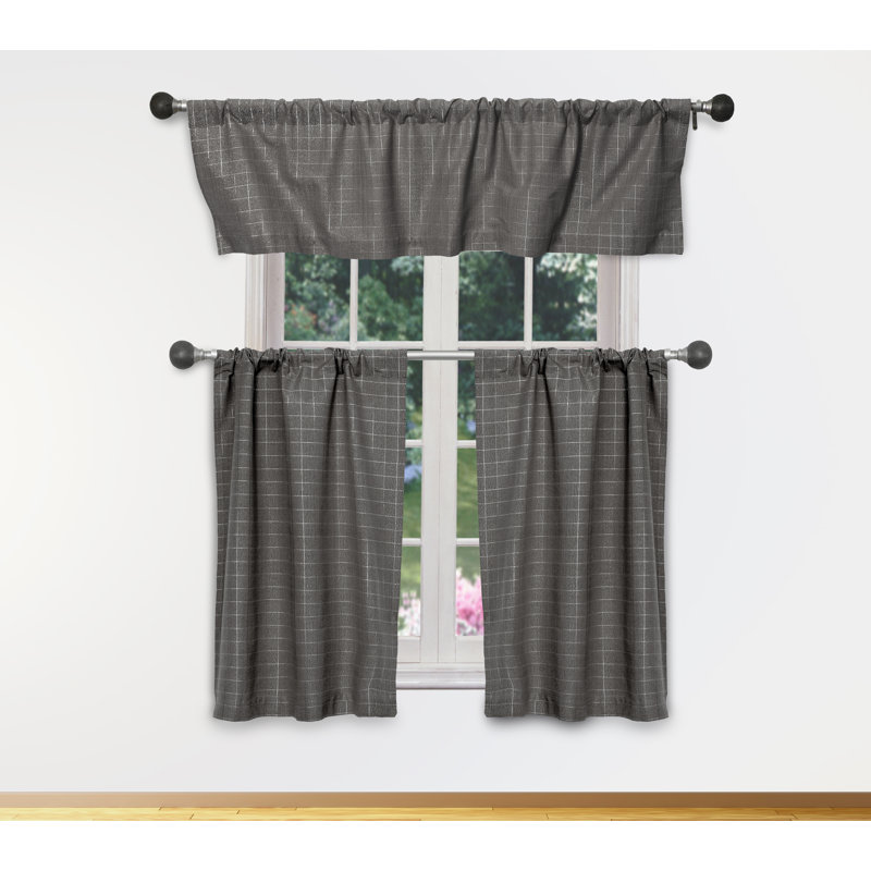 Rideau de cuisine Tabatiere, Gris/argent