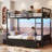 Metal Pipe Twin-Over-Twin Bunk Bed with LED Lights, Charging Station, 2 Lockable Drawers & Storage Bag-96040084