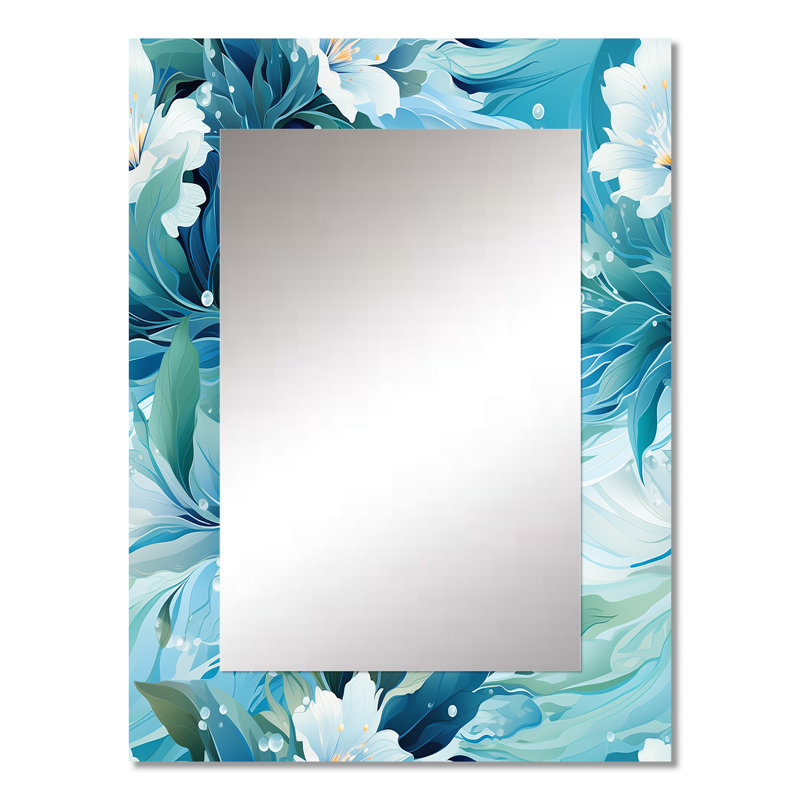 Motif tropical de mirage océanique - miroir tropical, miroir mural tropical unique, impression d'art en métal, 32 po x 24 po