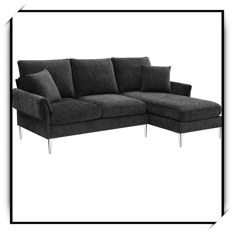Canapé modulaire convertible 84 po, Velours noir