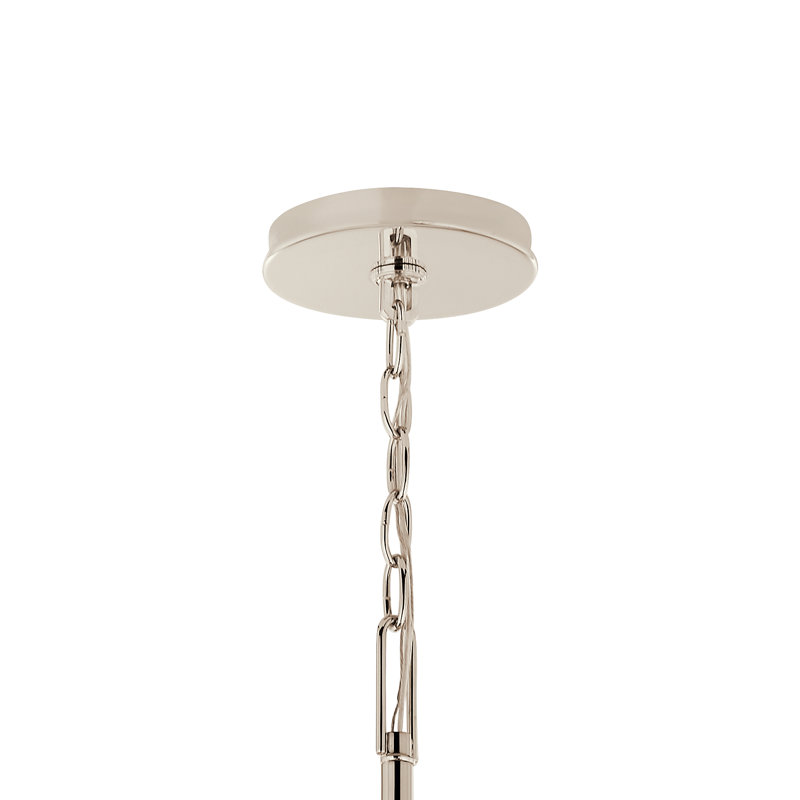 14 - Light Steel Dimmable Classic / Traditional Chandelier, Polished Nickel