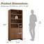 Bibliothèque moderne Dulane à 6 niveaux, 180 cm (H) x 81 cm (L), avec 2 portes, étagères réglables et bords arrondis, brun-1342024504
