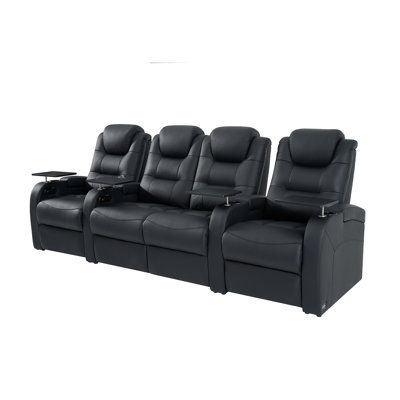 Leather Home Theater Seating Dual Power Movie Theater Chairs Theater Recliner Sofa