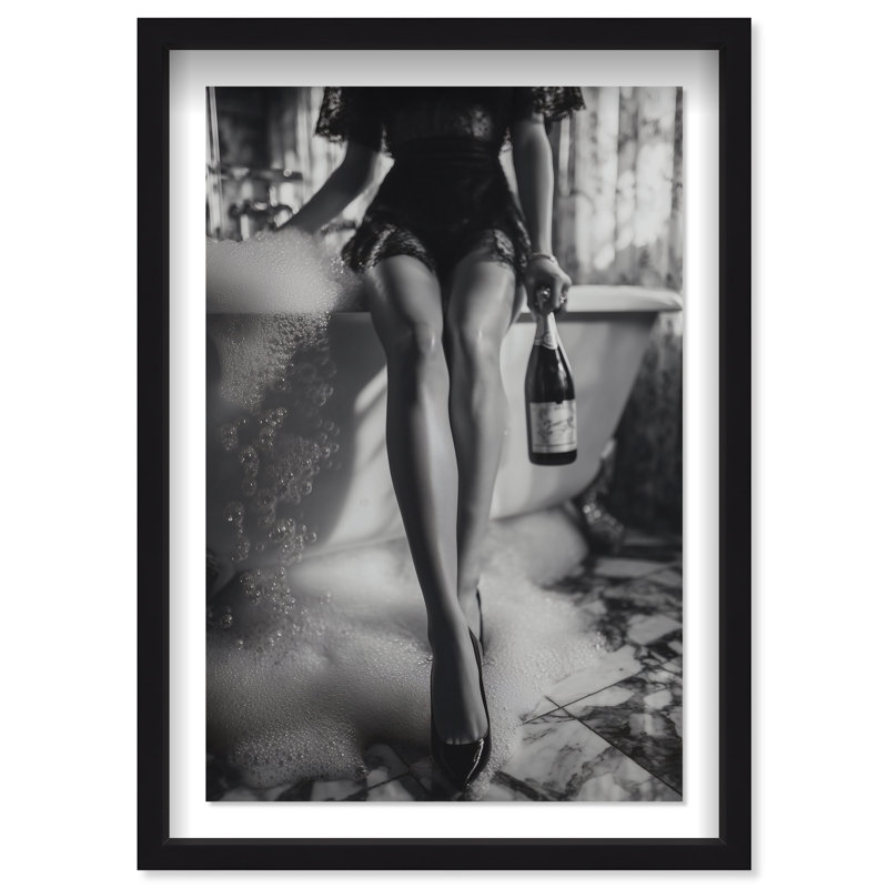 Bubbly Midnight Framed Graphic Art, 16.5"H x 11.5"W, Black Shadowbox
