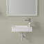 Lavabo de salle de bain mural rectangulaire en céramique blanche
