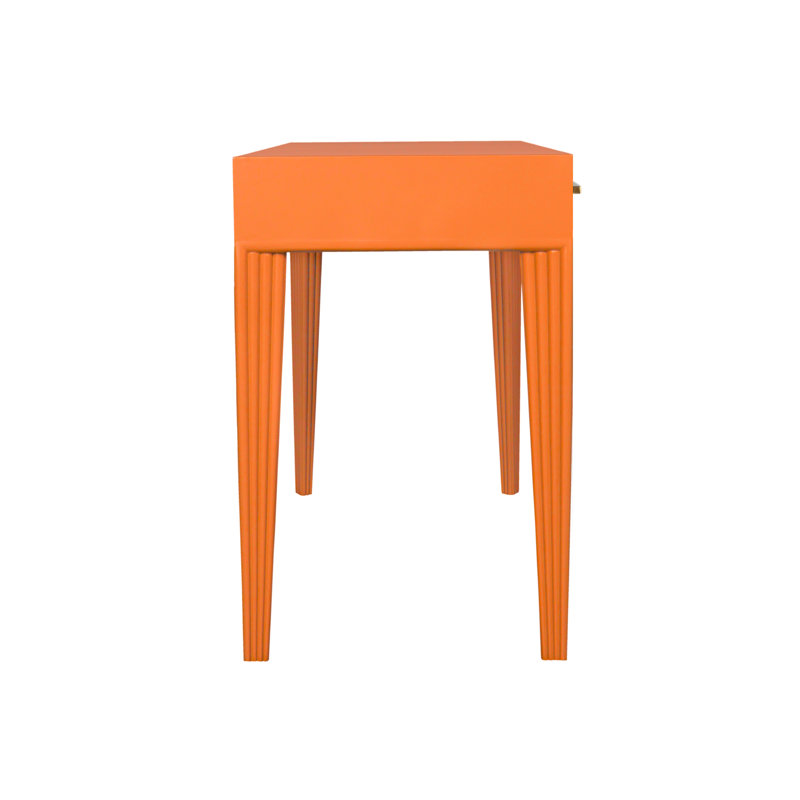 Barcelona Solid Wood Writing Desk, Citrus Orange