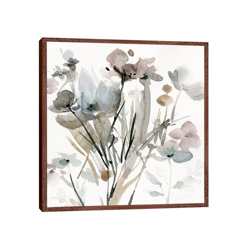 Dainty Blooms I by Carol Robinson - Painting on Canvas, Classic Brown Wood Framed, 66.04 cm H x 66.04 cm W