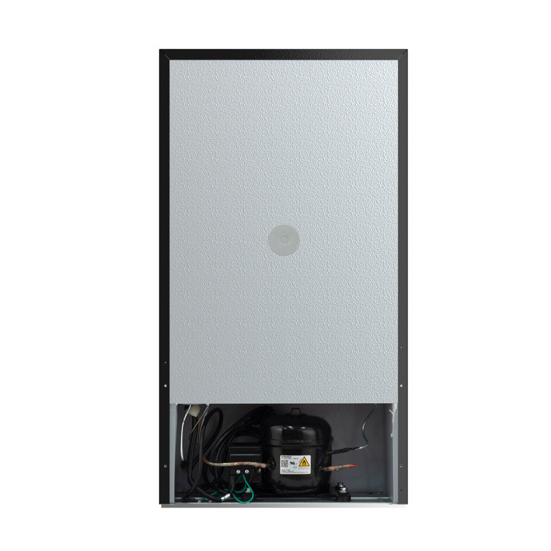 Compact Stainless Steel Mini Fridge with Top Freezer