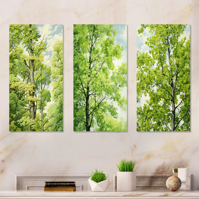 American Basswoods Breeze - Tree Amercian Basswood Metal Prints Set Of 3