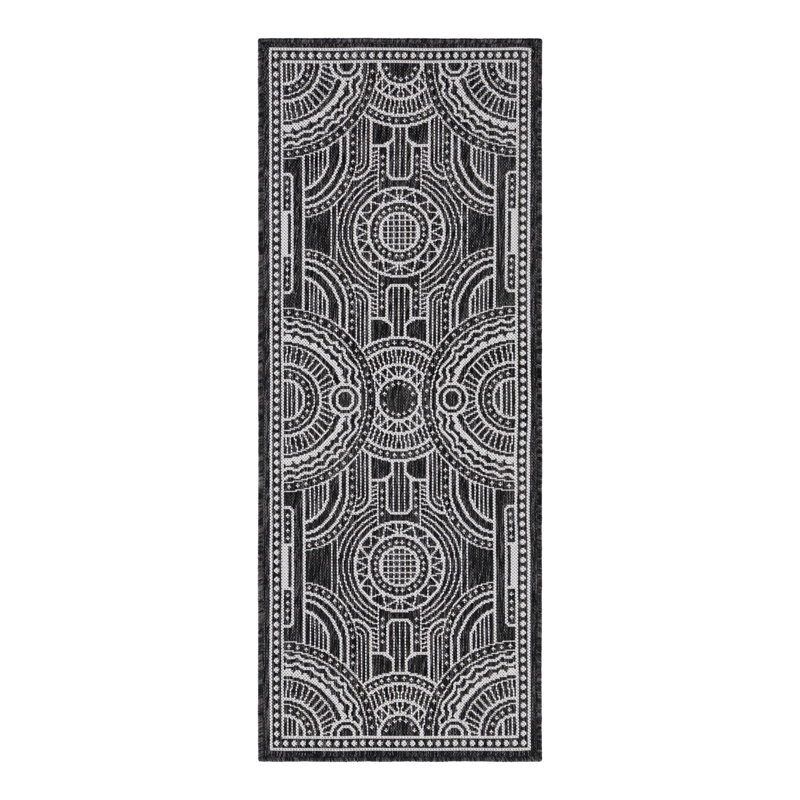 Tapis d'extérieur traditionnel intérieur / extérieur, Tapis de couloir 2 pi x 5 pi 3 po
