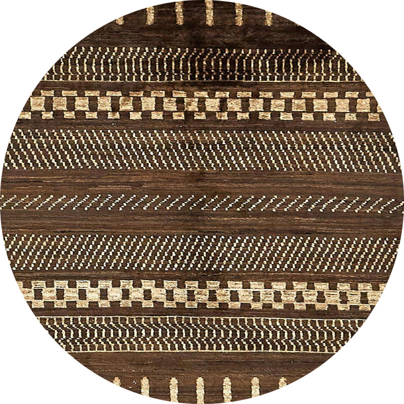 Tapis brun / beige Korsen, Rond 6 pi