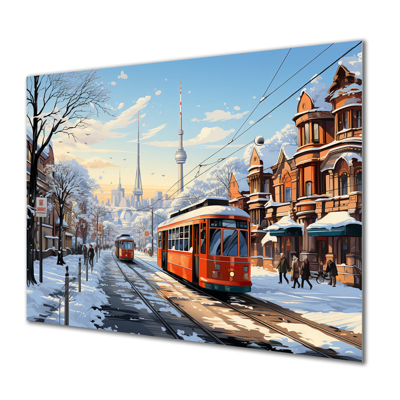 Toronto City In Winter I - City Toronto, art mural en métal MT136483, H 30 po x l 40 po x P 1,5 po