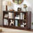 8 Cube Storage Book Shelf, 52" Long Horizontal Bookshelf with Curved Edge, Floor Standing Wooden Cubby Bookcase with Base, Modern Low Console Book Case, TV Stand for Living Room-160440837-161570689