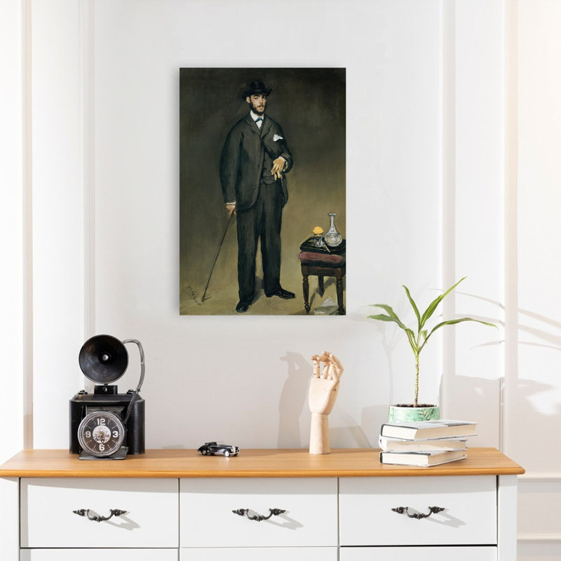 Theodore Duret Abstract Contemporary Portrait Wall Art Print by Edouard Manet - 1 Piece Wrapped Canvas Wall Art