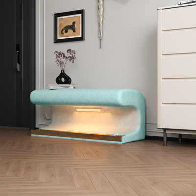 Banc rembourré en similicuir avec détection de mouvement à DEL chic pour la décoration intérieure