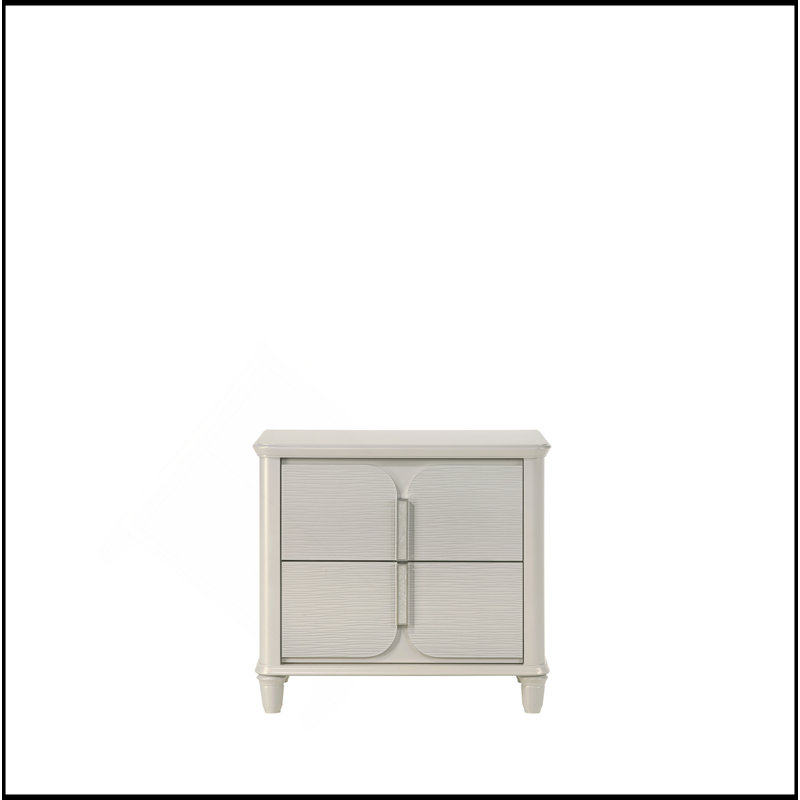 Table de chevet finition perle blanche