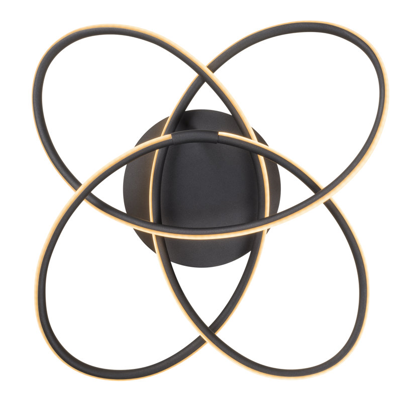 Fieldale LED Flush Mount, Black/Gold, 13cm H x 60cm W x 60cm D