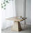 40x40x29.5" Cream Square Dining Table with Pedestal Base