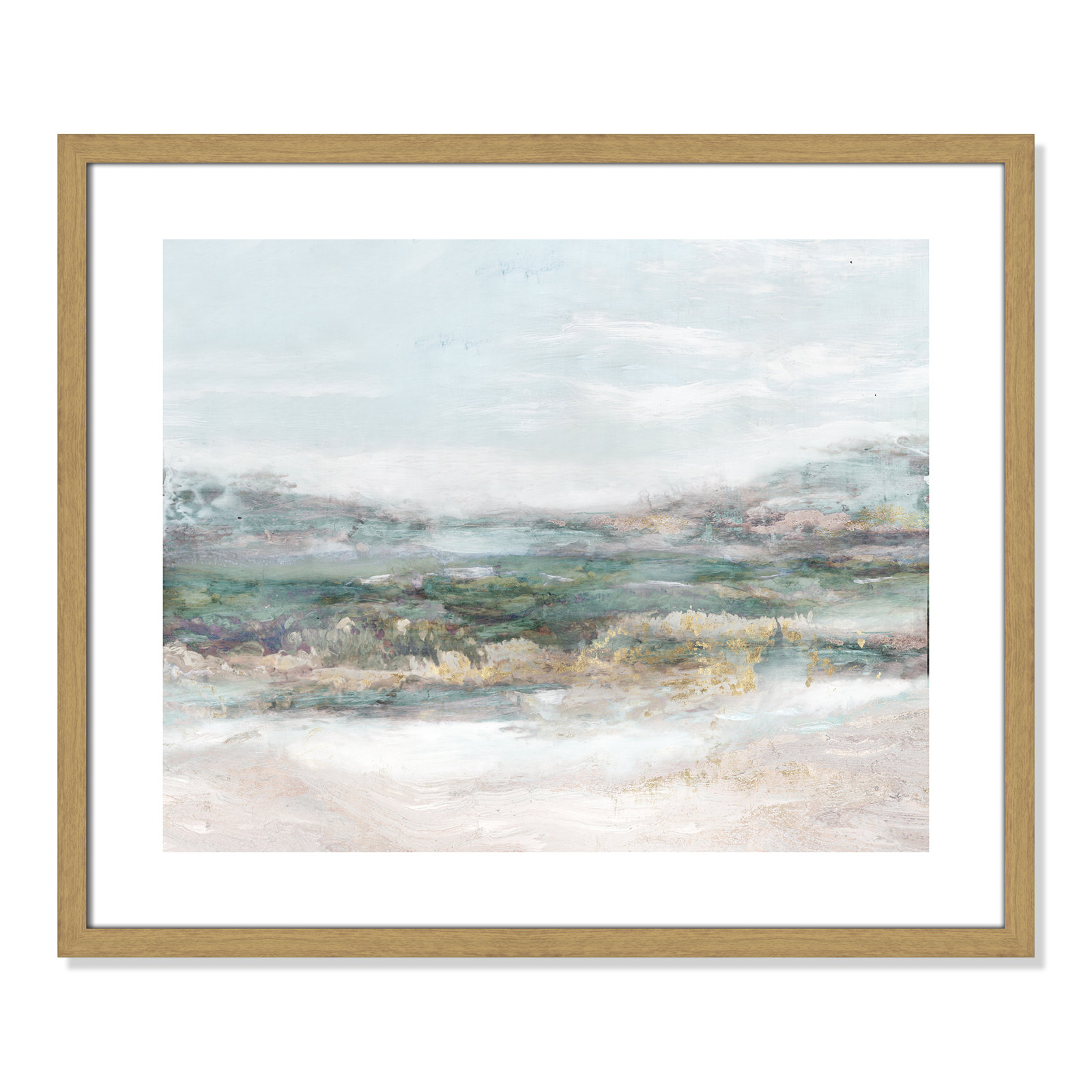 White, Natural Wood Grain Framed Paper, 21.5" H x 25.5" W x 0.75" D