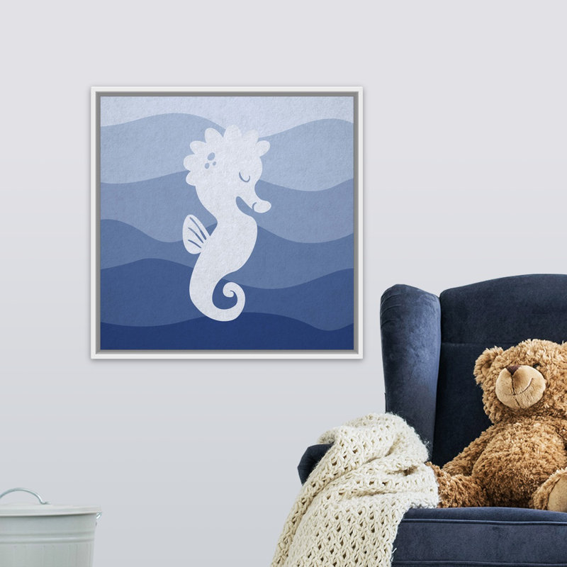 « hippocampe subaquatique de la chambre d’enfant », impression, H 24 po x l 24 po x P 1,75 po