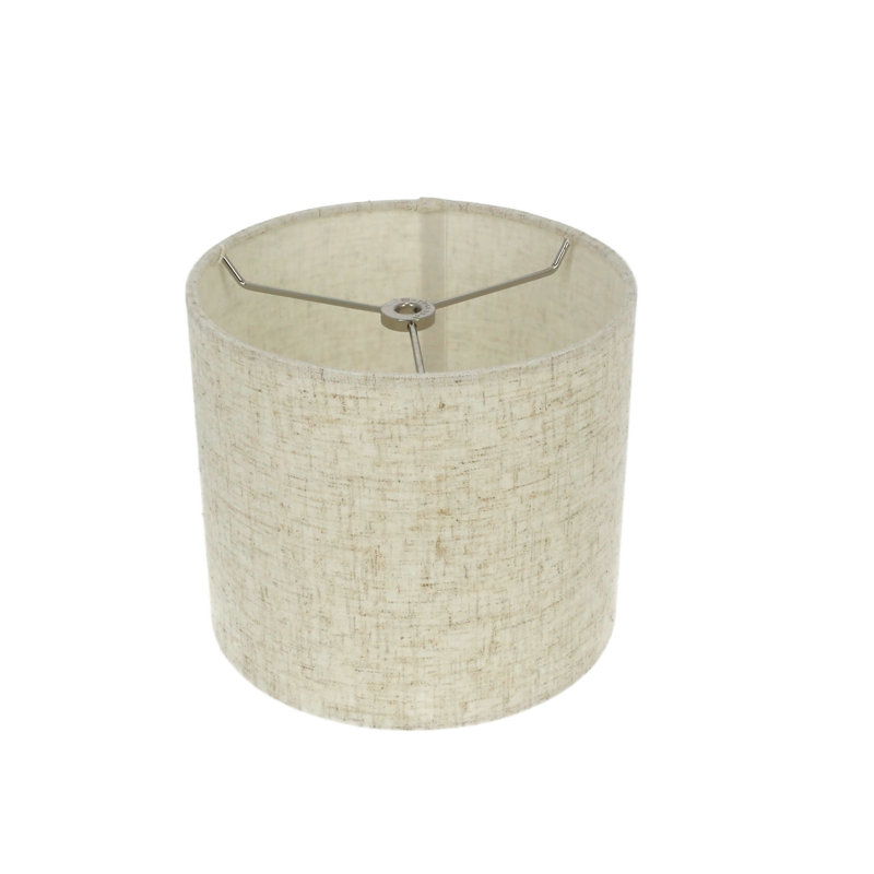 Abat-jour tambour en lin (araignée), H 7 po x l 8 po x P 8 po, Beige clair